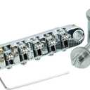 Guyker Adjustable Tune-O-Matic Roller Saddle Locking Bridge, String Space 10.4mm Bridge Replacement Part for Electric Guitars(GM008, Chrome)