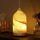 Essential Oil Diffuser Hand Blown Glass Aromatherapy Diffuser - Ultrasonic Cool Mist Scent Aroma Diffuser, Whisper Quiet with Auto Shut-Off, Timer Setting & 7 Colors Night Light for Home