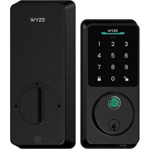 Wyze Auto-Lock Bolt v2, Fingerprint Keyless Entry Smart Lock, AI Learning Scanner with Wi-Fi Front Door Lock Deadbolt, Auto-Lock, 8 Months Battery, BHMA2, IP53, Backup Keys