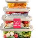 Ziruma Non-Toxic 4 Pack - Glass Food Storage Containers With Lids  Plastic Free, Airtight Meal Prep Containers, Multi-Size (12, 21, 35, 50 Oz), Microwave & Freezer Safe