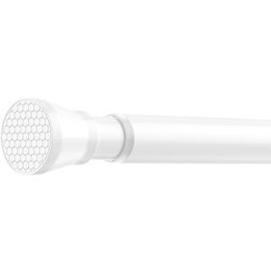 Adjustable Tension Curtain Rod 30 to 64 inches, Curtain Rod for Windows Tension Rod No Drill, Spring Tension Curtain Rod for Window, Bathroom, Doorway, White