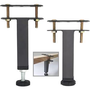2Pcs Adjustable Height Center Support Leg for Bed Frame, Steel Bed Frame or Wooden Bed Center Slat Support Leg, Sofa Furniture Cabinet Feet (Grey, Height:14 to 16.6 inches)