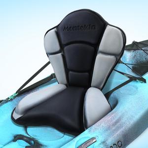 Thickened Kayak Seat with Back Support, Sit On Top Cushioned Canoe Backrest Molded Foam Seat for SUP Paddle Board Fishing Boat Long Trip (Black Grey)