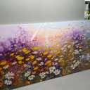 Ardemy Flowers Wall Art Canvas Daisy Colorful Bloosom Artwork Modern Landscape Painting, Purple Yellow Floral Picture Large Size Framed for Living Room Bedroom Bathroom Office Home Decor, 40"x20" (40L" x 20W", Yellow Daisy Flower Framed)