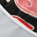 Valentines Day Round Tablecloth Fitted Best for 40"-44" Black Red Heart Table Cloth Vintage Elastic Edge Water-Resistant Washable Love Decoration Table Cover for Party Picnic Indoor Decor