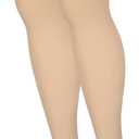 Amazon Basic Care Medical Compression Stockings for Circulation, 20-30 mmHg Support, Women & Men Thigh Length Hose, Open Toe, Beige, 2X-Large (Previously NuVein)