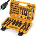ELEAD 47-Piece Magnetic Nut Driver & Screwdriver Bit Set - Strong Magnetic Nut Drivers for Impact Drill, Power Nut Driver, Screwdriver Bit, Mini Ratcheting Wrench, Drill Bit Extension & Socket Adapter
