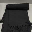 Seavish Black Kitchen Rug Set, 2x3+2x4.3 Boho Cotton Woven Area Rug, Washable Throw Rug Set, Farmhouse Floor Mat for Laundry Room Bedroom Bathroom Restroom Doorway Patio Porch