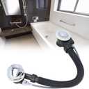 Aramox Overflow Drain Pipe, Bathtub Overflow Drainer Concealed Flexible SPA Bathtub Overflow Drain Pipe for Kitchen Bathroom