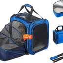 Expandable Cat Carrier with Litter Box, Extra Large Cat Carrier for Car Travel, 17.3"x16.2"x13" Portable Soft-Sided Pet Carrier, Long Road Trip Cage for Large/Medium Cats up to 30 lbs
