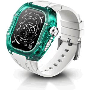 Rugged Case with Band for Apple Watch Ultra 3/2/1 49mm, Translucent Heavy Duty Case with Military Sport Strap for Men, Tactical Grade Shockproof Bumper Cover for iWatch, G-WR