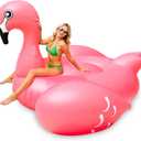 TURNMEON 102" Giant Flamingo Pool Float Inflatable Summer Beach Float Swimming Pool Party Toys Ride-on Lounge Raft Water Pool Floatie for 2-4 Multi Players Adults Lake Floats, Flamingo
