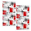 BIGXIUKA Bath Hand Towel 2 Pack Black Red Line Absorbent Hand Towels Abstract Modern Art Face Towel Soft Breathable Bathroom Towel for Kitchen Hotel Spa Decor Gift 28 x14 in