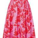 GRACE KARIN Summer Dresses for Women 2026 Vacation,Smocked Floral Maxi Dress,Boho Beach Sundress with Pocket Fashion Clothing, XXL