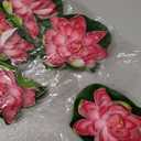 7 Inches Artificial Lifelike Floating Foam Lotus Flower Water Lily for Garden Pond Decor, Set of 6 (Pink)