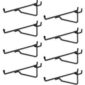 INCLY 6" Pegboard Shelf Hooks, 8 Pack Black Pegboard Shelf Brackets Hooks, 1/4 Inch Peg Board Organizer Accessories Display and Storage Rack for Garage Workbench Craft Room Office