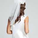 Bachelorette Party Accessories for Bride: Livresse 4-Piece Set with Short Bridal Veil, Gold Tiara, Heart Sunglasses, 'Bride To Be' Banner; Bridal Shower & Hen Party Photo Props, Wedding Gifts