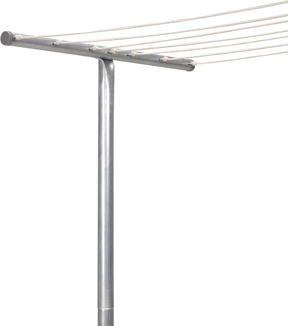 Household Essentials Outdoor Clothesline T-Post, Heavy Duty Galvanized Steel Laundry Pole, 90 Tall, One Single Post Only (Rope Not Included), Backyard Clothesline Support, 2 X 32 X 90 Inches