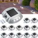 CXRCY Solar Deck Light, 12-Pack Solar Step, Solar Driveway Lights Outdoor IP67 Waterproof Step LED Pathway Road Marker for Sidewalk Stair Garden Pathway Walkway Yard (White)