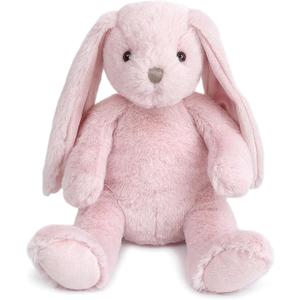 Faith The French Bunny Plush Toy | 15" Soft Stuffed Animal | Elegant Nursery Décor & Cozy Companion | Plush Gift for Easter, Baby Showers, Birthdays & Home Accents Pink