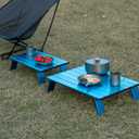 iClimb Ultralight Compact Mini Beach Picnic Folding Alu. Table with Carry Bag, Two Size (Blue - L), Large