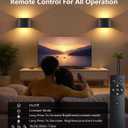 Motion Sensor Rechargeable Wall Lights Wireless Wall Sconces with Remote Control Dimmable Up and Down Wall Lamp Battery Powered Led Wall Mounted Light for Living Room Bedrooms 2 Pack