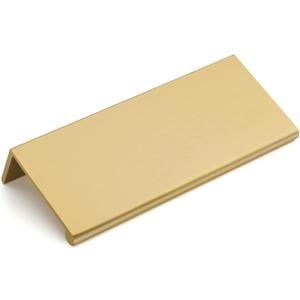 goldenwarm 15 Pack Gold Finger Edge Pulls Drawer Finger Pulls Champagne Gold Kitchen Hardware Handles Bedroom Dresser Drawers, 3'' Hole Center
