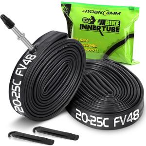 2 Pack 700x20C-25C FV42/FV48/FV60mm 700c Bike Tube, Butyl 700C Road Bike Tube with 2 Tire Levers, 700c Bicycle Inner Tube Compatible with 700 x 20C 700x23C 700x24C 700x25C Inner Tube