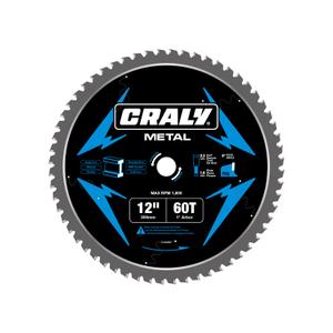 CRALY 12 Inch 60 Teeth Steel and Ferrous Metal Cutting Circular Saw Blade, 1 Inch Arbor, Thin Kerf, Professional Carbide Tipped Blade for Angle Iron, Threaded Rod, EMT Conduit(C1260MC)