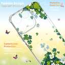 for Moto g 2026 Case 5G G Play 2025 Flowers and Marble Slim Anti-Drop Shockproof Protective Soft Shockproof Motorola Clear Phone Protective Covers 6.7 Inch (Green Clover)