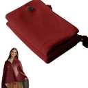 Portable Heated Blanket Shawl Wrap for Women, USB Electric Heating Blanket 60×31 Inch, Rapid Warm Wearable Electric Shawl, Machine Washable Heated Wrap for Neck & Shoulder (Red)