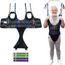 Patient Walking Sling for Ambulation Training,Comfort Padded Lift Walking Sling Standing Aids Suitable for Portable Support -SWL 550 Lbs (Black, Large)