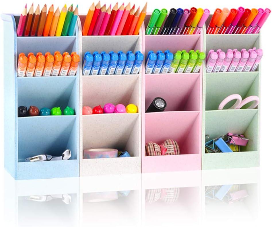 SITAKE Pen Pencil Holder Organizer, 4 Colors Marker Organizer and Storage, Big Desk Organizers and Accessories, Cute Kawaii Stationary for Kids, Girls, Officer and School Supplier (4 Colors BIG)