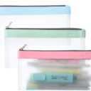 Mr. Pen- Clear Pencil Pouch, 8.50"x4.25", 3 Pack, Durable TPU Material, Medium Water-Resistant Pencil Bags with Smooth Zipper, Multipurpose Clear Pouch for Stationery, School, Office, Travel Supplies