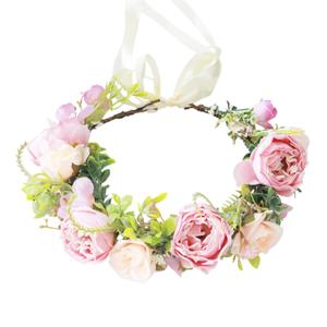Flower Crown Bridal Flower Headband Floral Headpiece Halo Floral Crown Wedding Party Cosplay Halloween Photos (lavender)