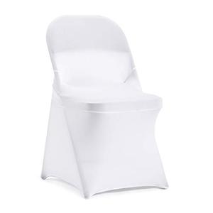 Peomeise Stretch Spandex Folding Chair Cover for Wedding Party Dining Banquet Event (White, 4pcs)
