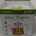 1500ml Glass Teapot, Large Tea Pot with Infuser for Loose Tea and Blooming Tea, Stovetop Safe Tea Kettle, Hand Crafted Borosilicate Glass Tea Maker with Scale Line, Tea Gift Set for Tea Lovers