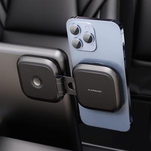 Phone Mount for Tesla Model 3 Model Y, Strong Magnetic Designed for MagSafe Car Mount Phone Holder for Tesla Screen Monitor, Invisible Foldaway Tesla Accessories for iPhone 12/13/14/15 Series (Updated Version)