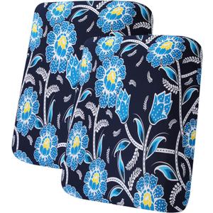 hyha Printed Couch Cushion Covers, Floral Sofa Covers Washable for 2 Cushion Couch, Stretch Pattern Outdoor Cushion Covers for Patio Furniture with Elastic Bottom(2 Packs, Bluebell)