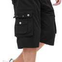 BEST SOUTH Men's Capri Long Twill Cargo Shorts Below Knee 13 Inches Cotton Relaxed Fit Casual Multi-Pocket (38, Black)