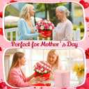 Fullhawl 4 Pack Heart Shaped Flower Box with Drawer,6.1" Mother's Day Gift Box for Roses, Jewelry, Proposals,Weddings, Romantic Floral Arrangement for Birthdays,Anniversaries