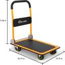 Simpli-Magic Push Cart Dolly, 330 LBS Foldable Moving Platform Hand Truck Easy Storage, 360 Degree Swivel Wheels Flat Bed Cart