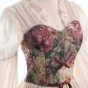 LTAKK Renaissance Dress Women Victorian Costume Ren Fair Medieval Dresses with Floral Corset, Medium