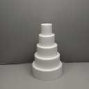 Crafare 5 Tiers Round Foam Cake Dummies Set 20 Inch Tall White Fake Cake Dummy Set 4 6 8 10 12 for Wedding Supplies Baby Shower Birthday Decorating Display