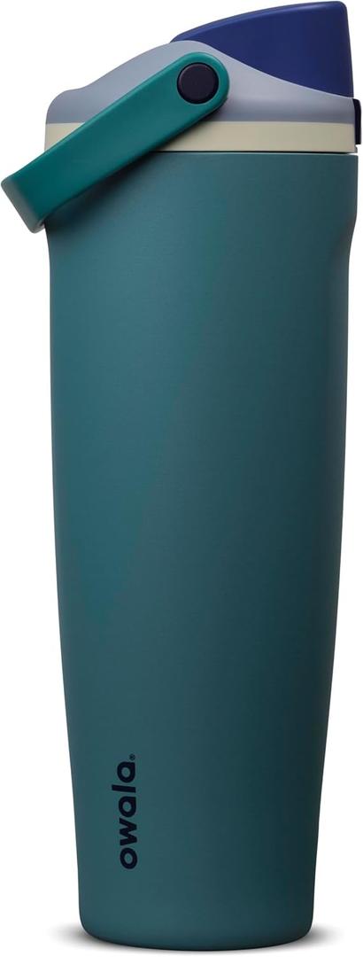 Owala FreeSip Sway Insulated Stainless Steel Water Bottle with Two-Way Spout, Built-In Straw and Bucket Handle, Made for Travel, School, and Sports, 40oz, BPA Free, Leak Proof, Denim