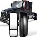High Soar Black Door Mirror Heated with Turn Signal for Volvo VNL 670 780 630 730 860, VNM 200 430 630, VNX 300 Trucks, Left/Driver Side