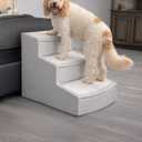 Pet Gear Easy Step III Extra Wide Pet Stairs, 3 Step for Dogs/Cats up to 200 pounds, Removable/Washable Carpet, Easy Assembly (No Tools Required), Sea Salt