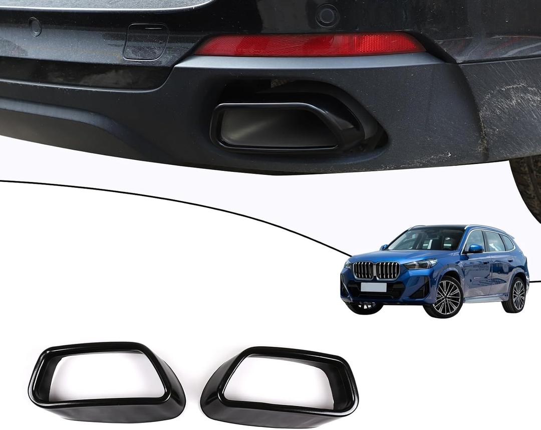 Black Stainless Steel Tail Throat Vent Decorative Car Accessories for BMW X5 F15 X6 F16 2014-2019 (NOT Applicable for M Sports Version)