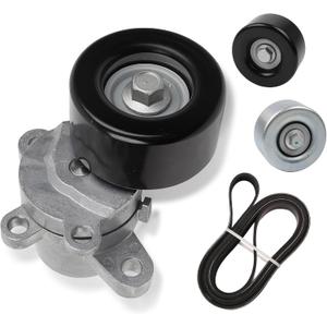 Dasbecan 39155 Drive Belt Tensioner +36356 Idler Pulley Compatible with Nissan Maxima Murano 2007-2014 (3.5L V6 Only) (With Belt)