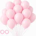 Voircoloria 105pcs Light Pink Balloons 12inch Pastel Pink Balloons for Boys Girls Birthday Baby Shower Gender Reveal Wedding Decorations